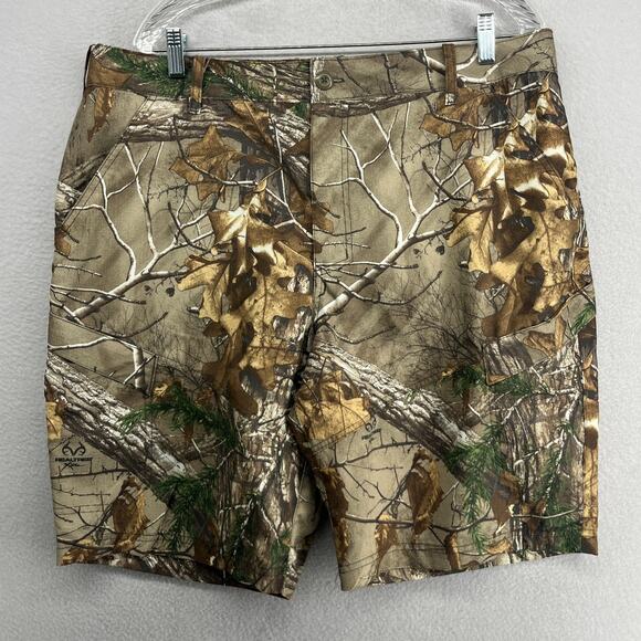 Realtree Other - REALTREE Shorts Mens L Camo Xtra 10" Lightweight Ripstop Hunting Hiking Brown